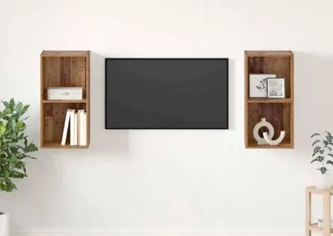 Dulap pentru TV pe Perete 2 pcs Lemn vechi 37 x 37 x 72 cm - 1/5