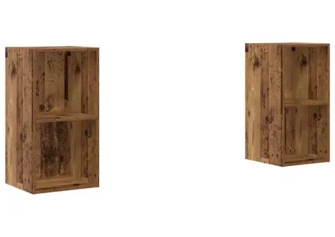 Dulap pentru TV pe Perete 2 pcs Lemn vechi 37 x 37 x 72 cm - 2/5