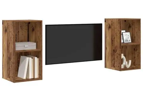 Dulap pentru TV pe Perete 2 pcs Lemn vechi 37 x 37 x 72 cm - 3/5