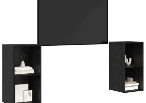 Set comodă TV cu raft 2 pcs Stejar negru 72 x 35 x 36.5 cm - 3/5