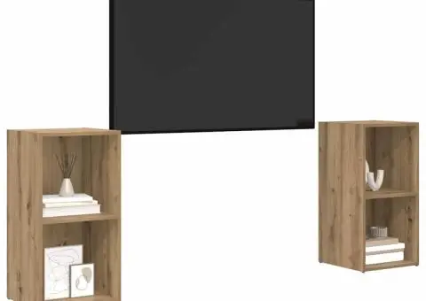 Set comodă TV cu raft 2 pcs Stejar artisanal 72 x 35 x 36.5 cm - 3/5