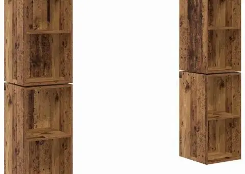 Dulap pentru TV pe Perete 4 pcs Lemn vechi 37 x 37 x 72 cm - 2/5