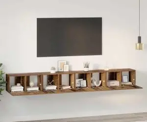 vidaXL Set comodă TV 4 pcs Lemn vechi Mediu 30 x 60 x 30.5 cm