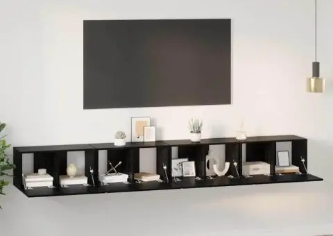 Set comodă TV 4 pcs Stejar negru Mediu 30 x 60 x 30.5 cm - 1/5