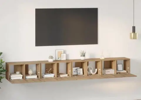 Set comodă TV 4 pcs Stejar artisanal Mediu 60 x 30 x 30.5 cm - 1/5