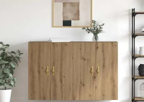 Mobilier cu Montaj pe Perete cu raft 2 pcs stejar artizanal - 1/5