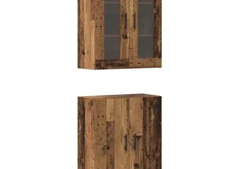 Bufet cu raft Pe perete cu depozitare cu ușă Lemn vechi Mediu Lemn compozit - 2/5