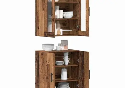 Bufet cu raft Pe perete cu depozitare cu ușă Lemn vechi Mediu Lemn compozit - 3/5