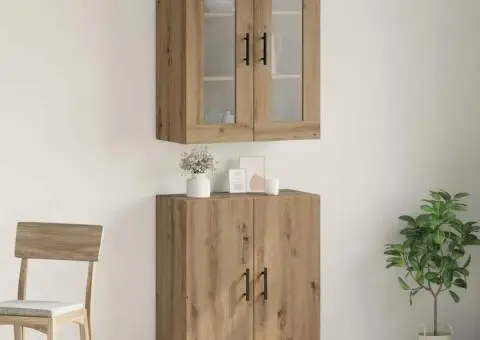 Bufet stejar artizanal Set de două piese Lemn compozit - 1/5