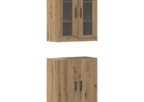 Bufet stejar artizanal Set de două piese Lemn compozit - 2/5