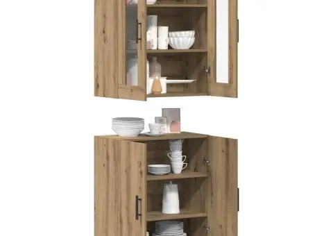 Bufet stejar artizanal Set de două piese Lemn compozit - 3/5