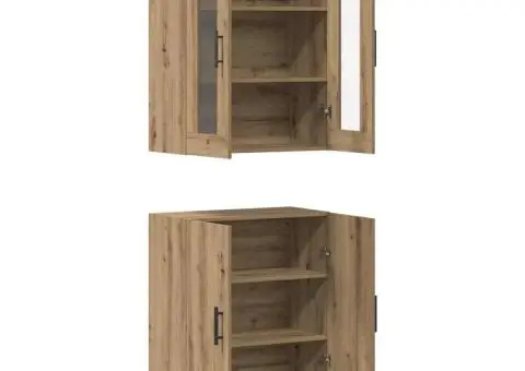 Bufet stejar artizanal Set de două piese Lemn compozit - 5/5