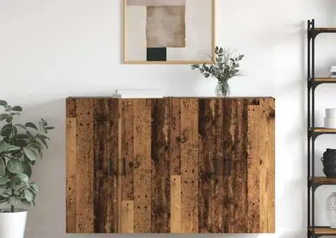 Mobilier cu Montaj pe Perete 2 pcs Lemn vechi 69.5 x 34 x 90 cm - 1/5