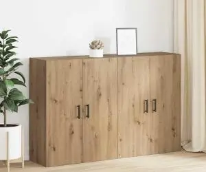 vidaXL Mobilier cu Montaj pe Perete cu raft 2 pcs stejar artizanal