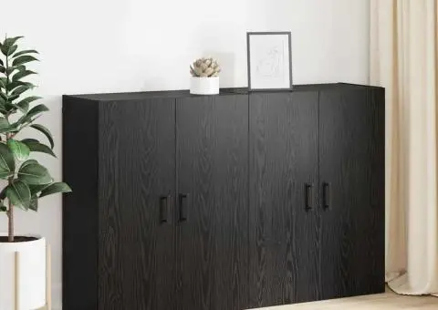 Mobilier cu Montaj pe Perete cu raft cu depozitare cu ușă 2 pcs Stejar negru - 4/5