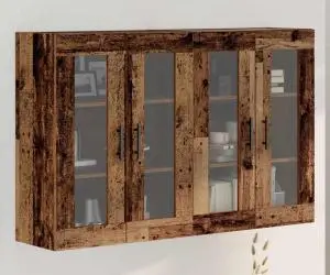 vidaXL Dulapuri de perete - 2 bucăți din lemn vechi, 69.5 x 34 x 90 cm, lemn prelucrat