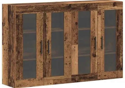 Dulapuri de perete - 2 bucăți din lemn vechi, 69.5 x 34 x 90 cm, lemn prelucrat - 2/5