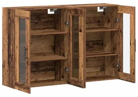 Dulapuri de perete - 2 bucăți din lemn vechi, 69.5 x 34 x 90 cm, lemn prelucrat - 5/5