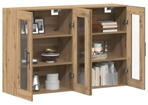 Dulapuri suspendate , 2 piese, stejar artisan, 69.5 x 34 x 90 cm, din lemn prelucrat - 3/5