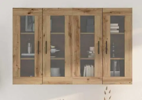 Dulapuri suspendate , 2 piese, stejar artisan, 69.5 x 34 x 90 cm, din lemn prelucrat - 4/5