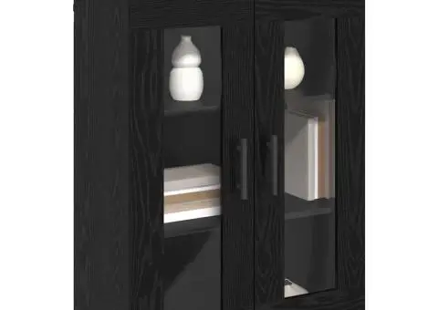 Mobilier cu Montaj pe Perete cu raft Pe perete cu depozitare cu ușă 2 pcs Stejar negru - 3/5