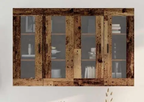 Dulapuri de perete , 2 piese, lemn vechi, 69.5 x 34 x 90 cm, lemn prelucrat - 4/5