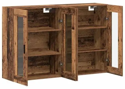 Dulapuri de perete , 2 piese, lemn vechi, 69.5 x 34 x 90 cm, lemn prelucrat - 5/5