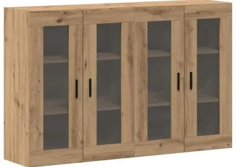 Dulapuri Perete 2 piese Stejar Artisan 69.5x34x90 cm Lemn Stratificat - 2/5