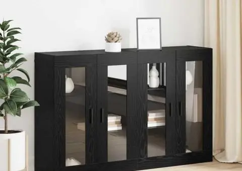 Mobilier cu Montaj pe Perete cu raft Altele cu depozitare cu ușă 2 pcs Stejar negru - 4/5