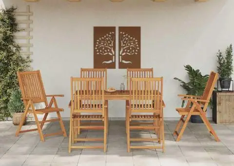 Set de dining pentru grădină 7 piese din lemn de acacia - 1/5