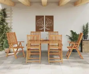 vidaXL Set de dining pentru grădină 7 piese din lemn de acacia