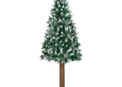 Brad de Crăciun subțire cu 300 LED-uri Verde 210 cm PVC - 2/5