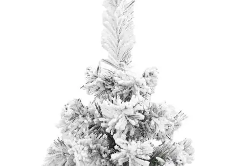 Brad de Crăciun slim 300 LED-uri & Zăpadă îmbrăcat verde 240 cm - 5/5