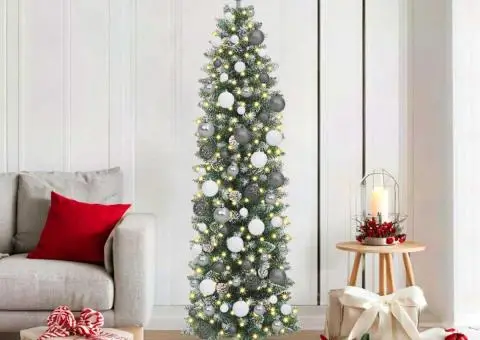 Copac Artificial Slăb de Crăciun Verde 180 cm PVC - 1/5