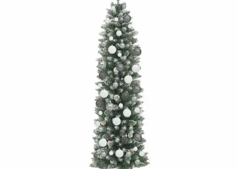 Copac Artificial Slăb de Crăciun Verde 180 cm PVC - 4/5