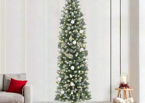 Copac Artificial Slăb de Crăciun Verde 240 cm PVC - 1/5