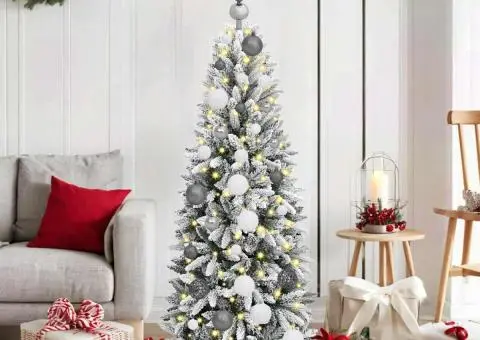 Brad de Crăciun artificial Alb 120 cm Plastic - 1/5