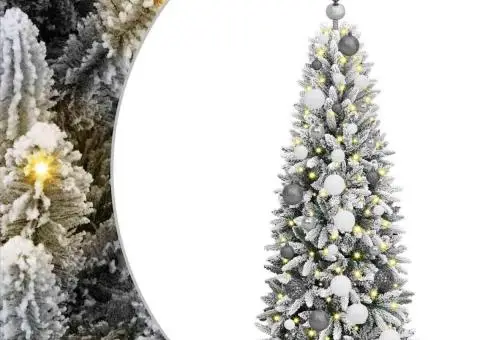 Brad de Crăciun artificial Alb 120 cm Plastic - 2/5