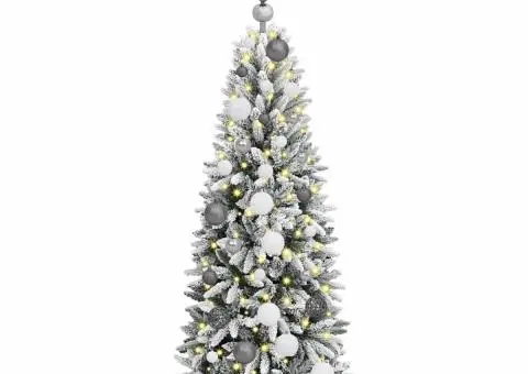Brad de Crăciun artificial Alb 120 cm Plastic - 3/5