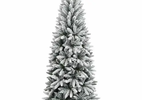 Brad de Crăciun artificial Alb 210 cm PVC - 5/5