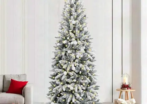 Brad de Crăciun artificial Alb 240 cm PVC - 1/5