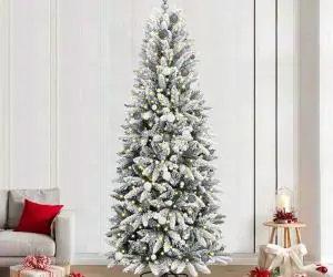 vidaXL Brad de Crăciun artificial Alb 240 cm PVC