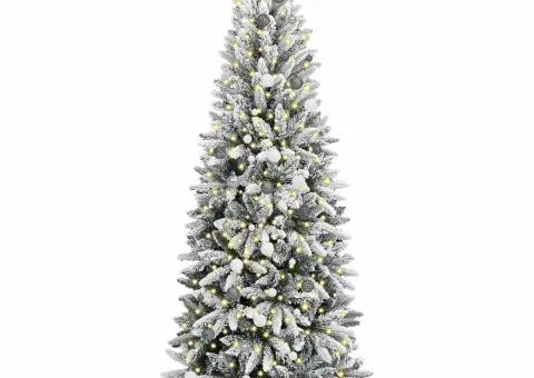 Brad de Crăciun artificial Alb 240 cm PVC - 3/5