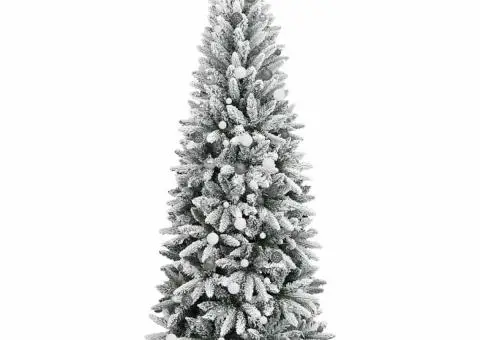 Brad de Crăciun artificial Alb 240 cm PVC - 4/5