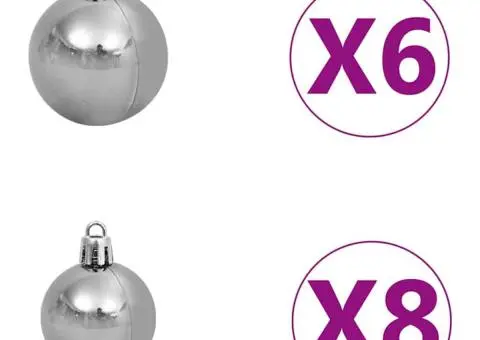 Brad de Crăciun artificial LED și set globuri Verde 150 cm PET - 4/5