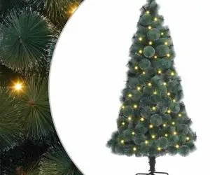 vidaXL Brad Crăciun Artificial 300 LED-uri Verde 180 cm PET