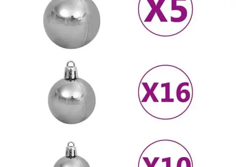 Brad de Crăciun artificial cu LED-uri și set de globuri verde 180 cm - 3/5