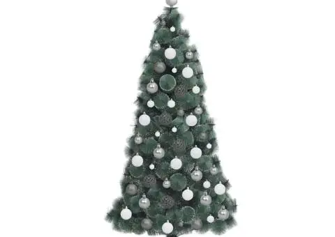 Brad de Crăciun artificial cu LED-uri și set de globuri verde 180 cm - 5/5