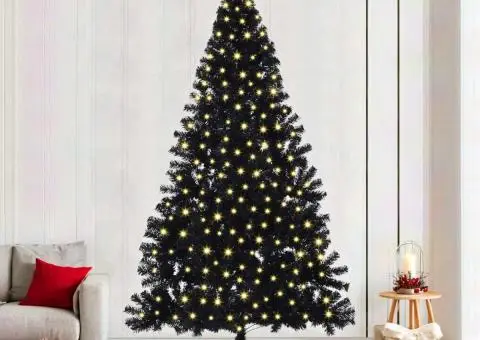 Brad de Crăciun artificial Negru 240 cm PVC - 1/5