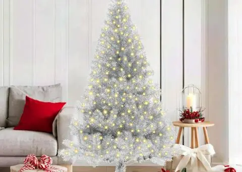 Brad de Crăciun artificial Argintiu 180 cm Oțel - 1/5